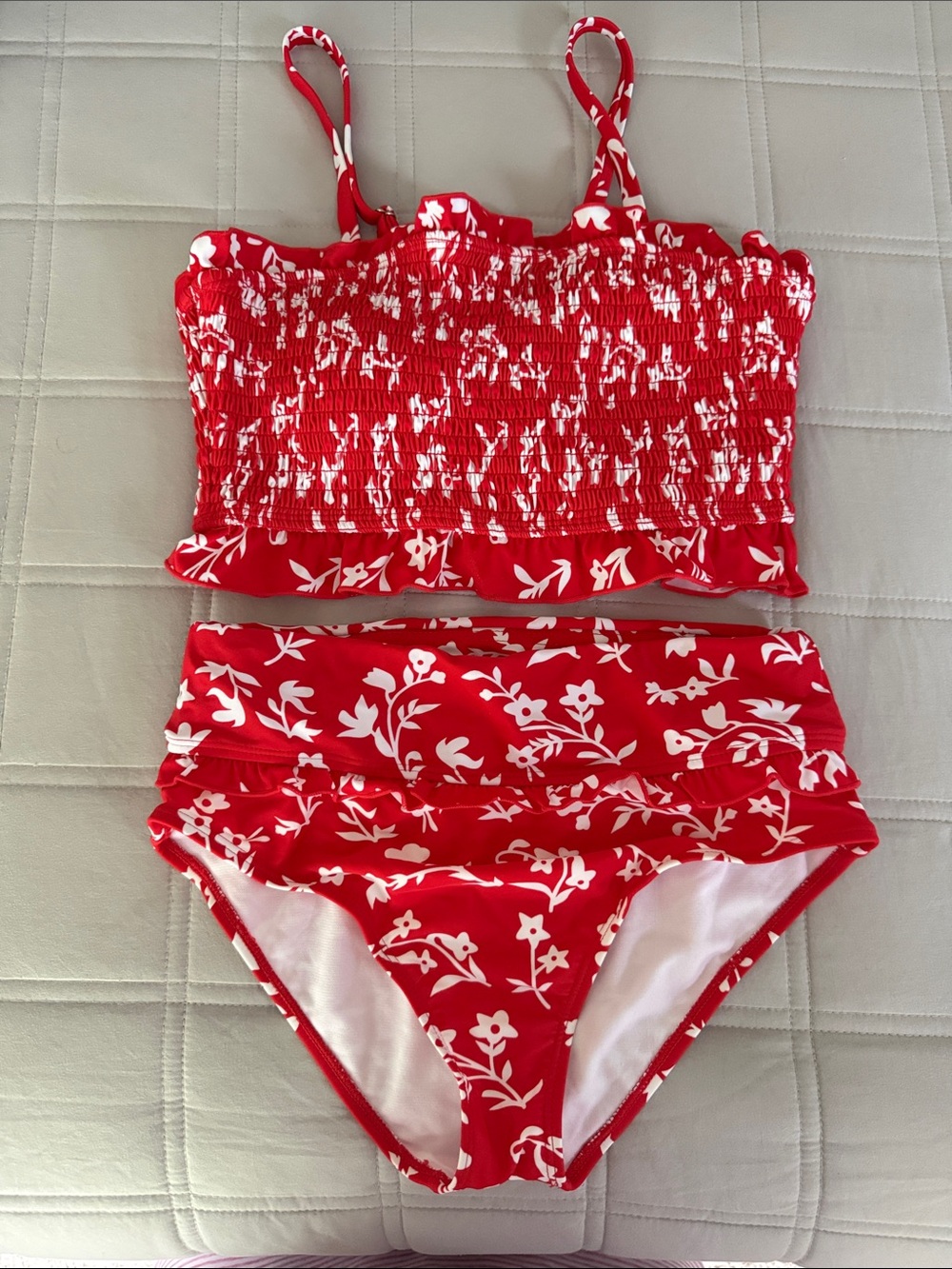 Goodnight Macaroon Red Floral Bikini Set